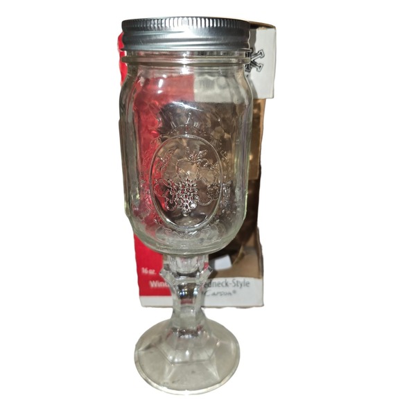 The Original Red Nek Wine Glass Redneck Ball Mason Jar Chalice Cup By Carson - Picture 6 of 6